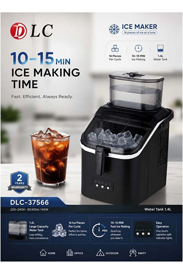 -37566 Ice Maker – Fast Ice Making in 10-15 Minutes