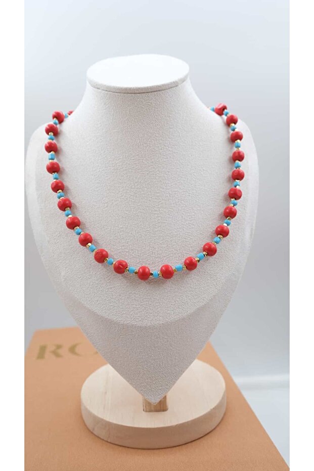 Two-Color Ball Detail Necklace