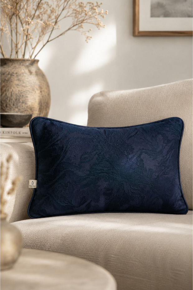 Royal Dark Blue Rectangular Kirlent Cover (30X50)
