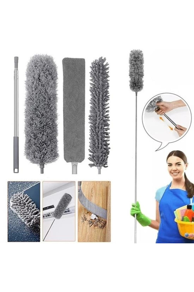 Telescopic 3-Piece Mop Dusting Tassel Multifunctional Cleaning Set Bx40