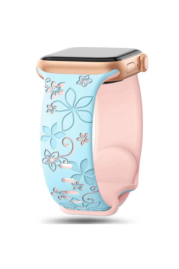 42 44 45 46 49mm blue pink Engraved Strap For Apple Watch Band 46mm 40mm 44mm 41mm 42 45 49mm silico
