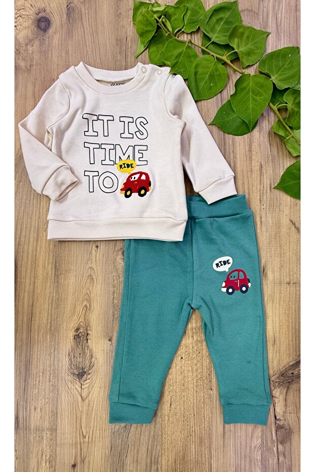 Baby Boy Car-Themed Top and Bottom Set Spring Combed Cotton
