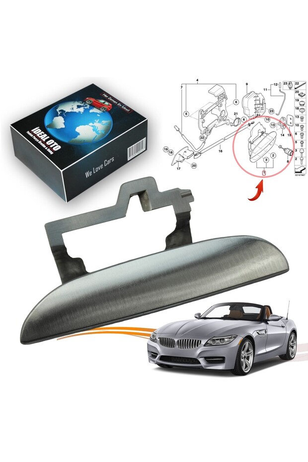 Bmw Z4 E85 2002-2009 Metal Left Exterior Door Handle