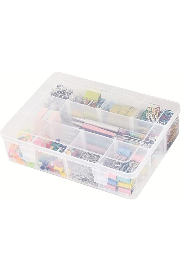 Royal Apex 12 Grids PVC Compartment Container, Bead Storage Organizer Box Case with Adjustable & Removable Dividers for Jewelry Craft Tackles Tools & Screw (EMPTY BOX ONLY)