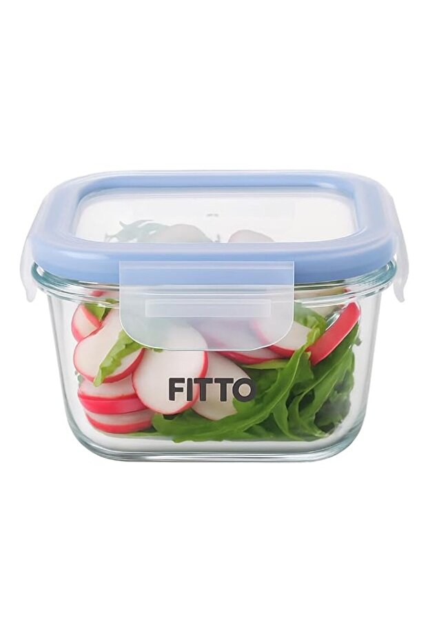 Fitto Square Glass Storage Food Container 400ml