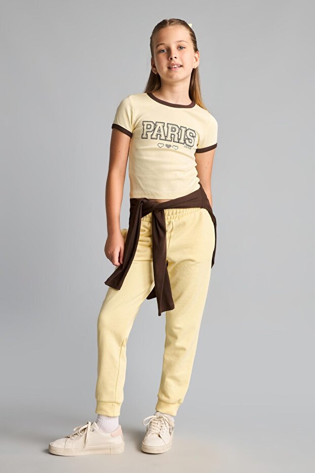 School Flexible Waist Pocketed Jogger Sweatpants Girls Y1226A626Au