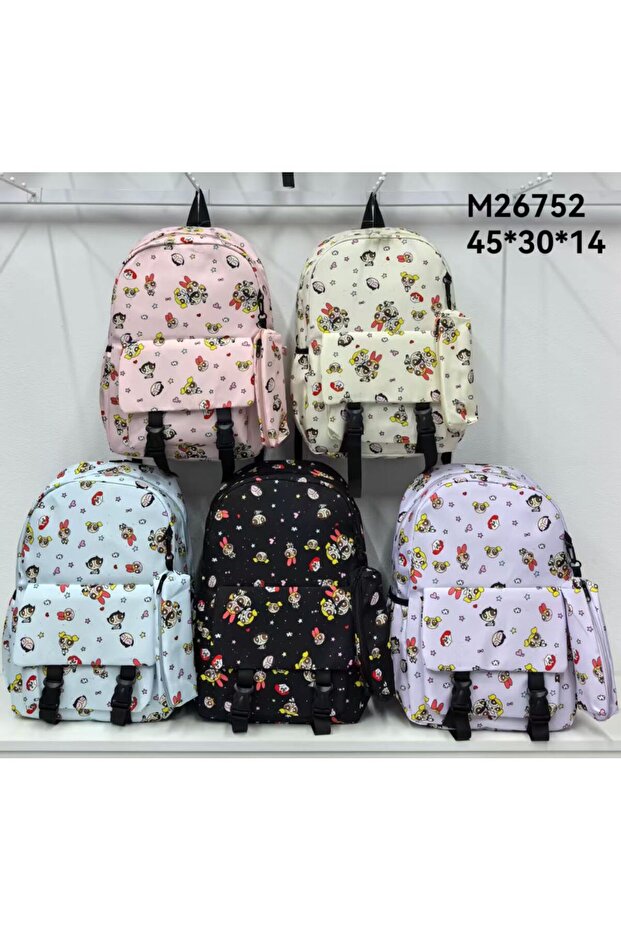 Cartoon Character Design School Backpack 45X30X14 cm