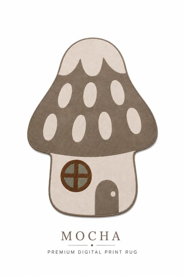 Eta Mushroom Patterned Modern Woven Base Decorative Carpet Eta4105