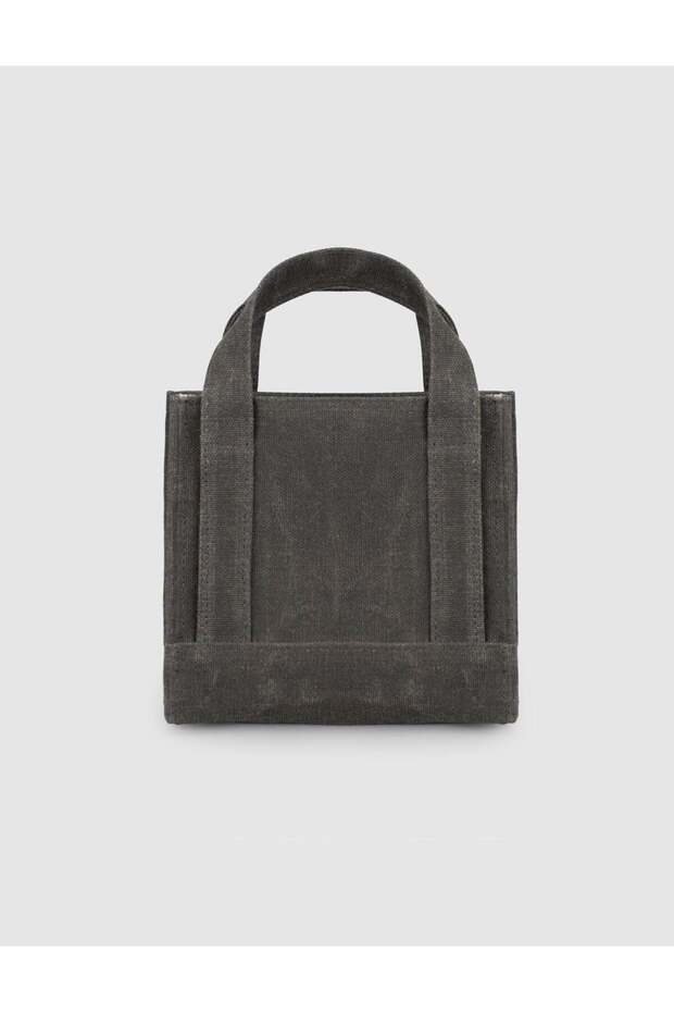 Black Linen Unisex Handbag