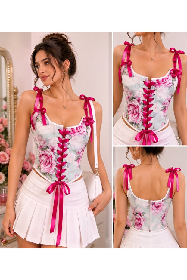 She Wears a Lolita Bustier Vintage Blouse