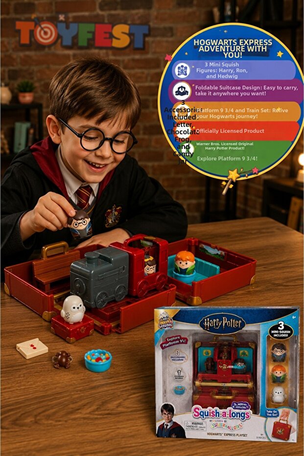 Harry Potter Squishmallows Hogwarts Express Mini Figure Playset with Bag 15 cm