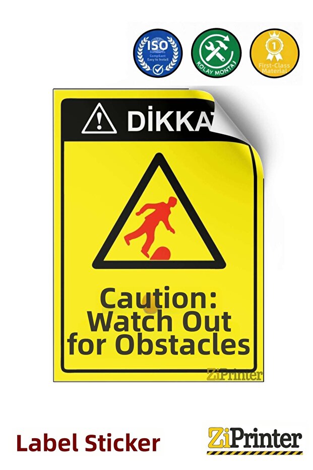 انتبه! ملصق لافتة تحذيرية من نوع Engele Dikkat Etig مقاس 70x100 سم