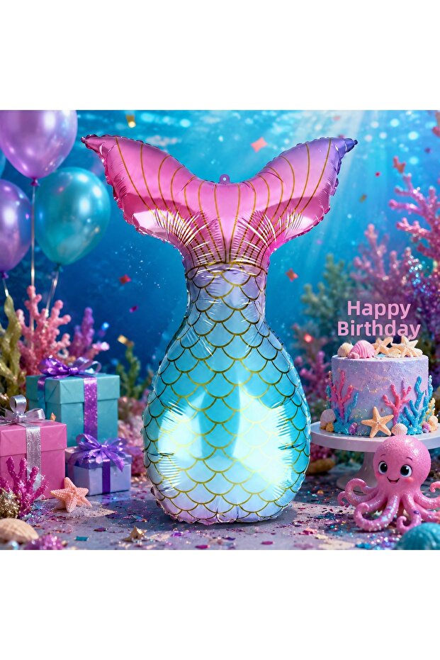 Mermaid Tail Foil Balloon 85X52 cm Birthday Party Decoration