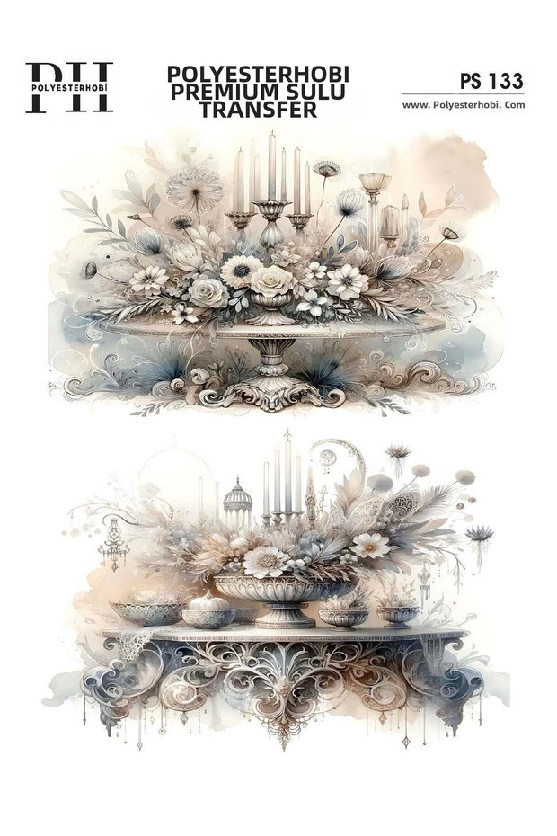 Premium Water Transfer 25X35 cm Flower Patterned Ps 133