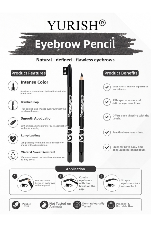 Brushed Eyebrow Pencil Black