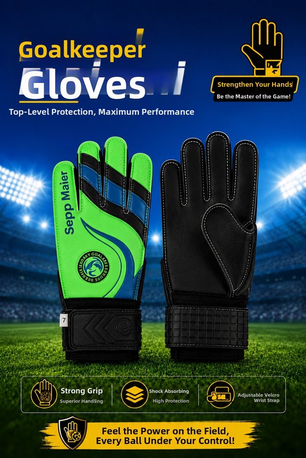 2861 Breathable Goalkeeper Gloves for Children and Adults - Goalkeeper Gloves with Wrist Bandage