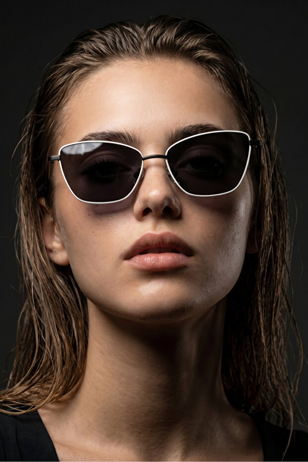 Sumru Black White Black Sunglasses