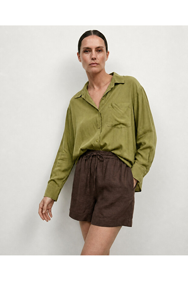 Oversize Su Yeşili Gömlek