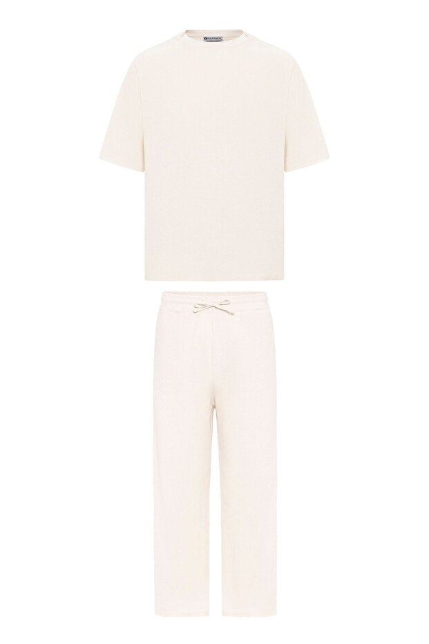 Basic oversize linen suit