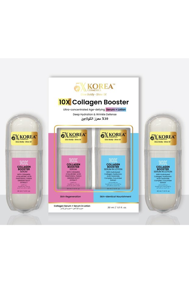 10X Collagen Booster Serum and Serum In Lotion Set (Firming, Hydrating, Anti-Aging, Brightening)