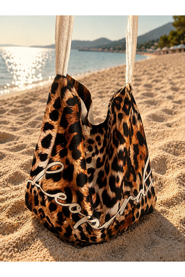 BORSA LEOPARD TELO MARE ÇANTA HAVLU