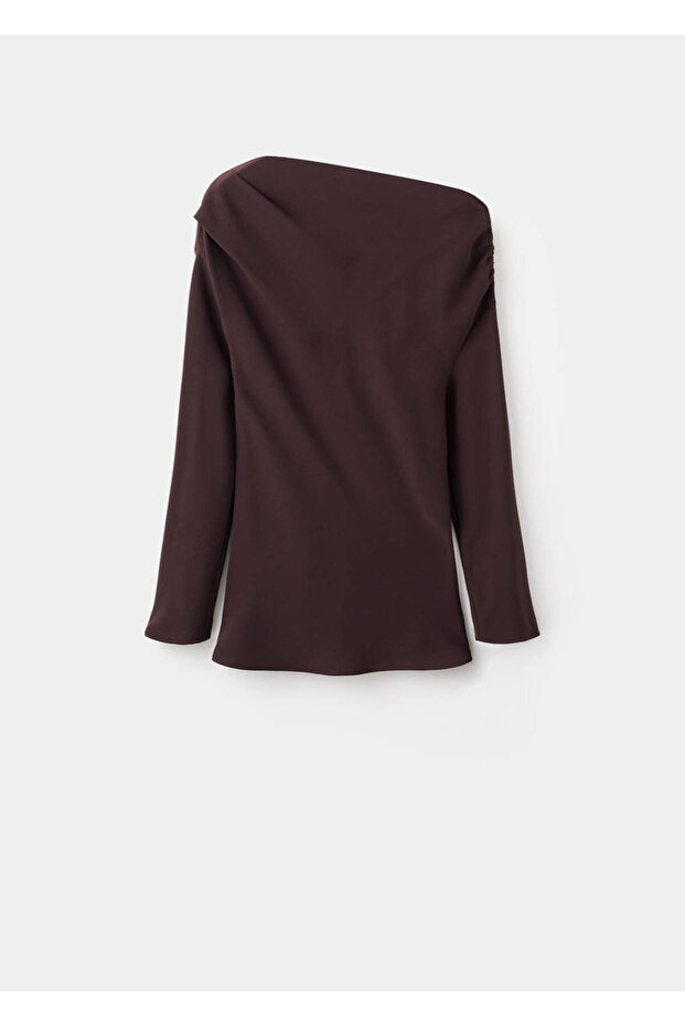 Asymmetrische Bluse mit Kragen - 3