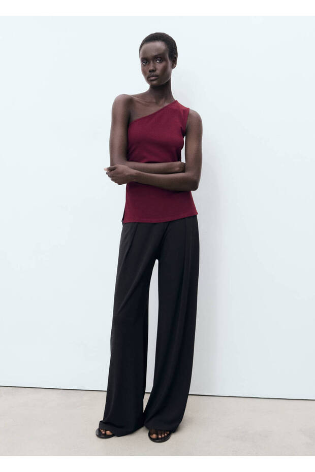 Drape Asymmetrical Blouse - 2
