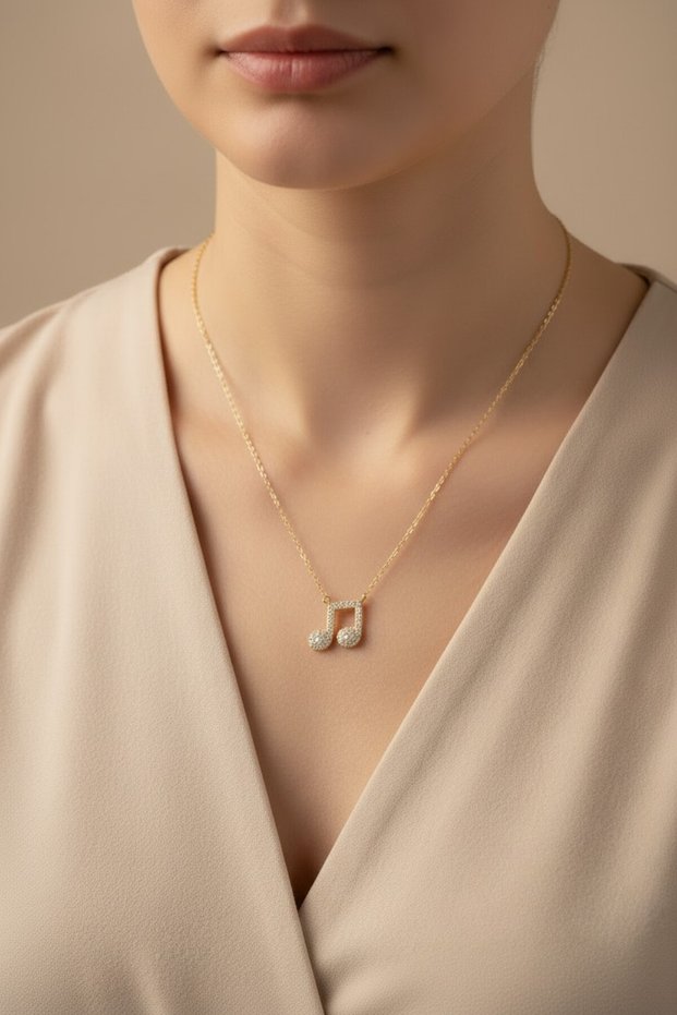 Style Pearl/Xuping Jewelry Music Pattern Zircon Stone Necklace
