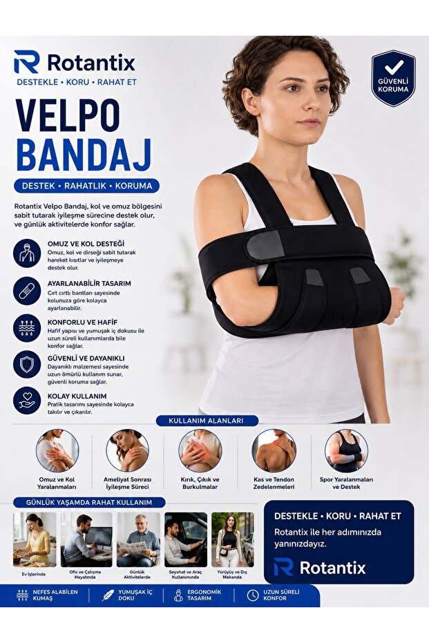 Velpo Shoulder Bandage - Arm Sling and Shoulder Strap Bandage