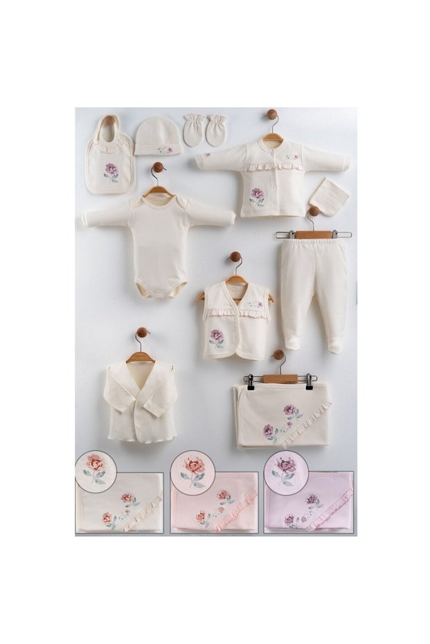 Baby Girl 100% Cotton 10-Piece Newborn Hospital Release Zibin Set Boxed
