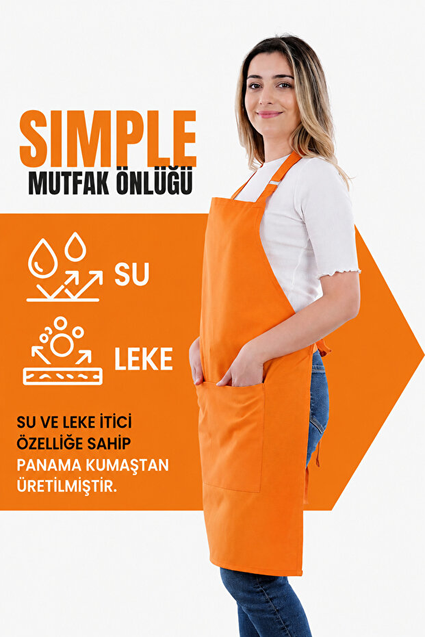Simple kitchen apron with adjustable strap - 2