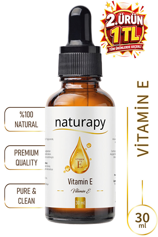 Vitamin E Oil 30 ml Glass Bottle with Dropper