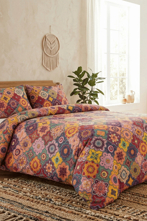 Cotton Collection Double Duvet Cover Set Harmoni
