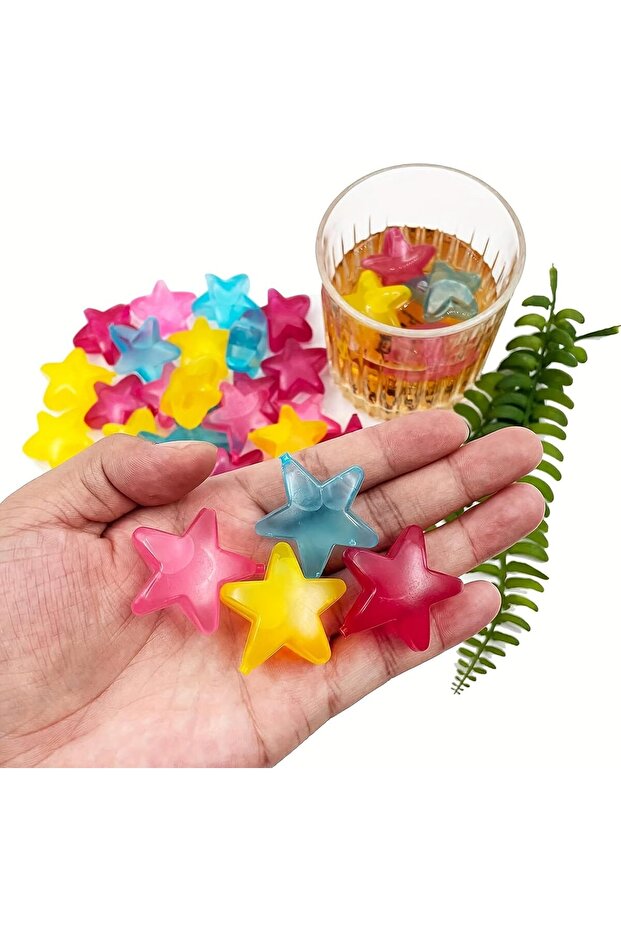 24 Pack eusable Ice Cubes, Plastic Ice Cubes for Drinks, Colorful Refreezable, High Quality Plastic, BPA free, Filled With Pure Wate, Non Diluting Ice Cubes, Coffee, Tea, Juice
