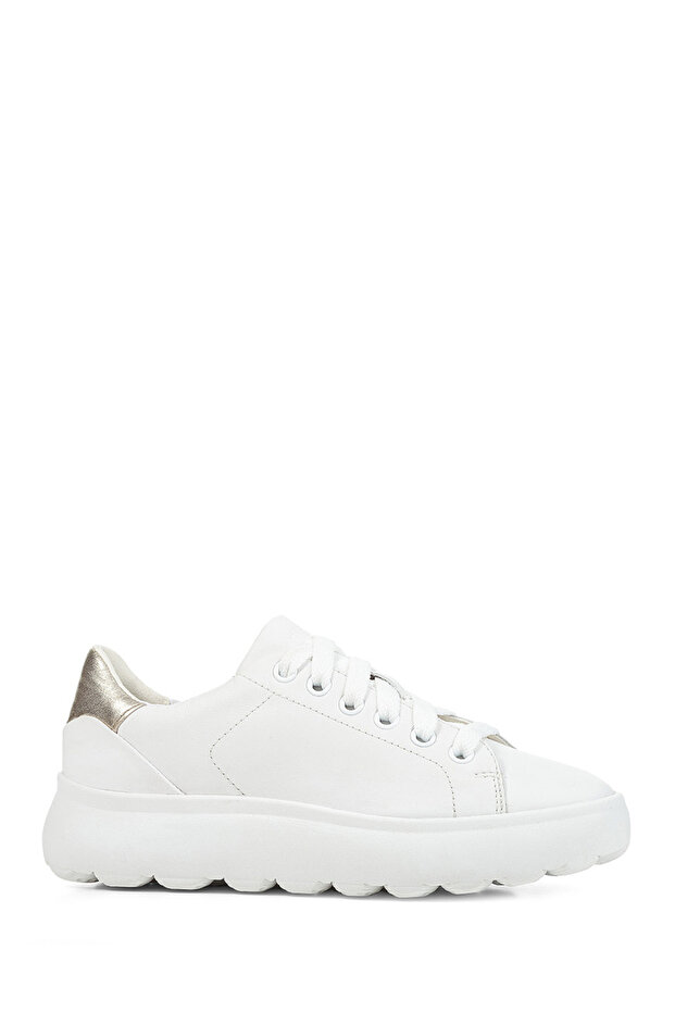 Women's White Spherica Ec4.1 Leather Lace-Up Sneaker D35Tcb085Y2C0232