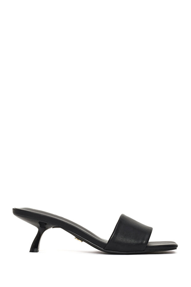 Women's Black Short Stiletto Heel U t Slipper 26Sfe450418