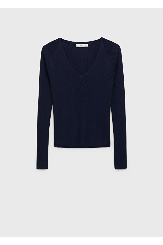 Pullover aus Gummistrick mit V-Ausschnitt - 3