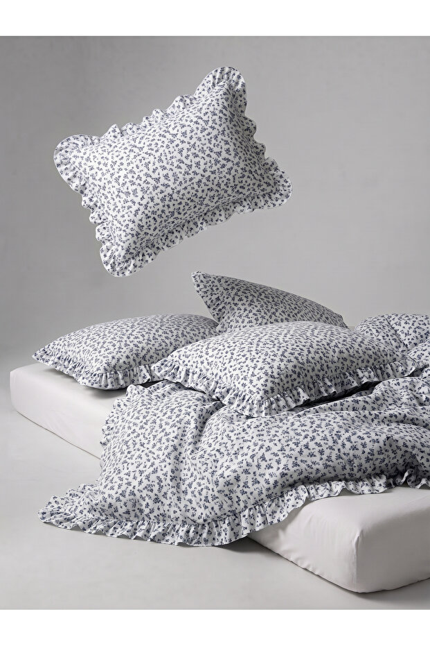 Evenstar Patterned Ruffled Duvet Cover Set Single / Without Sheets - 1