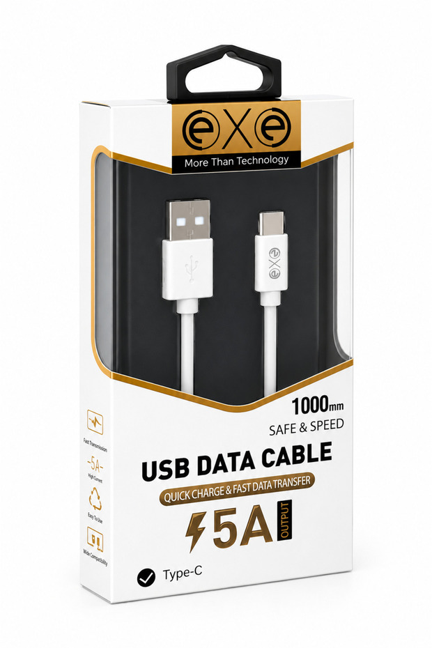 EXE 5A Type-C Şarj ve Data Kablosu