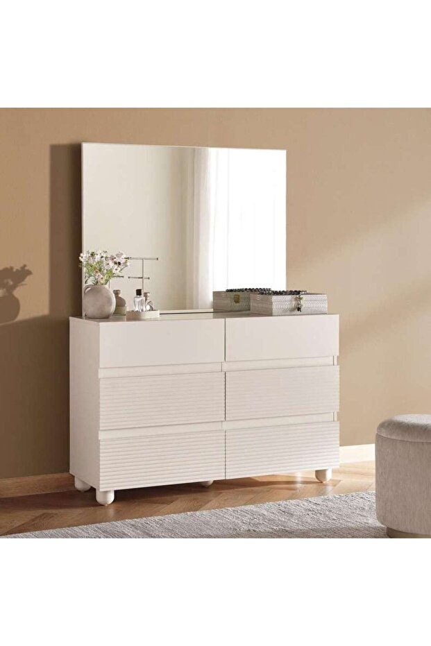 Haniya Dresser With Mirror - White