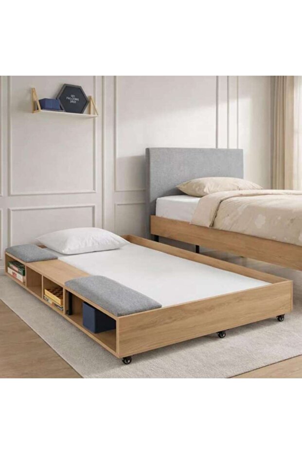 Walter V1 Kids Trundle With Storage Oak - Natural