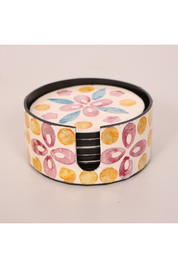 Muteber Natural Pearlescent Boxed 6-Piece Coasters