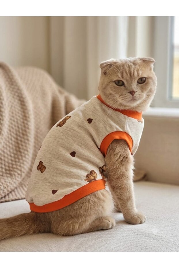 Cat Dog Outfit Teddy Bear Heart Cotton Tshirt