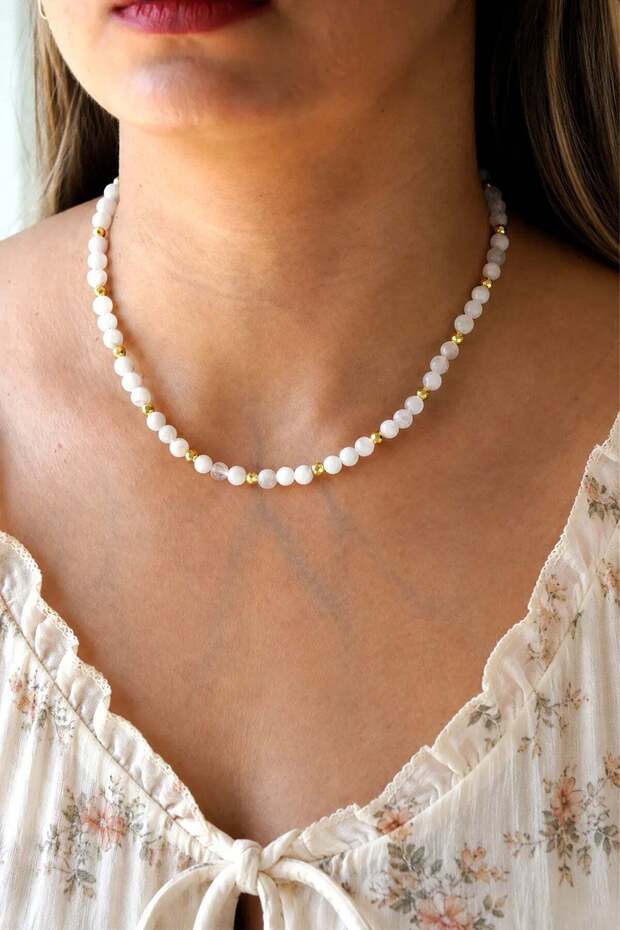 Moonstone Natural Stone Necklace | Female Energy | Pure Collection |