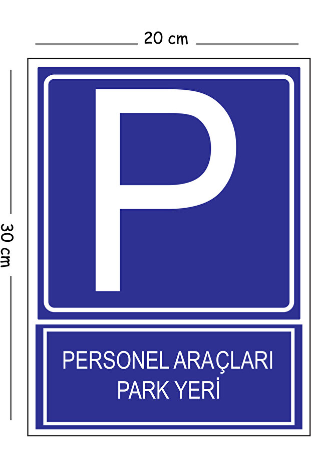 Metal Staff Vehicles Parking Area 20X30 cm A4 Warning Work Safety Sign