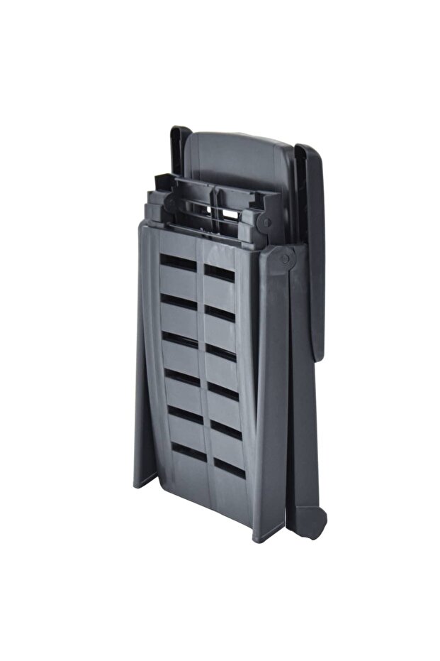 Șezlong pliabil, antracit, plastic - 7
