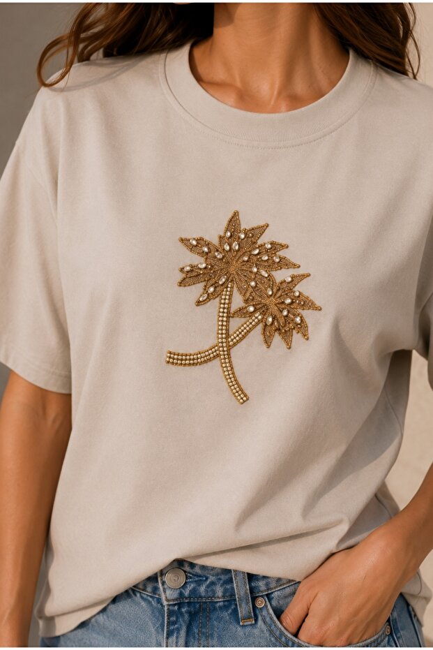 Basic Modal Palm Model T-Shirt