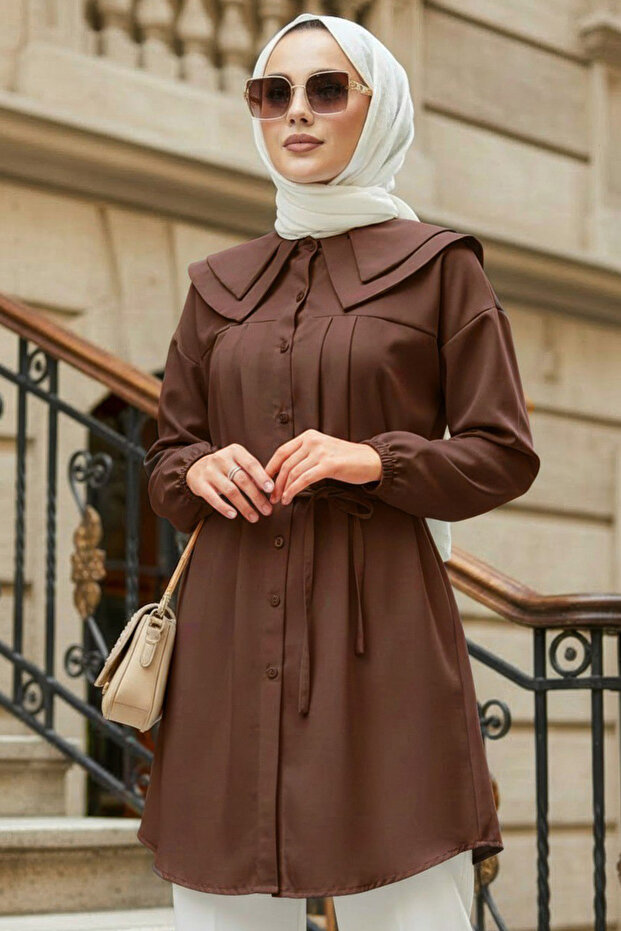 تونيك إسلامي بني بأزرار 20228KH