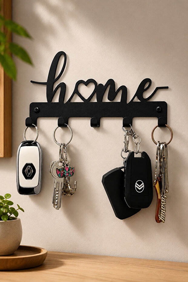 Black Home Infinity Metal Keychain Hanger | | Modern Wall Decor with Hangers | | Key Hanger Wall Key Holder Decorative Hanger Key Organizer Entrance Hall Decoration Key Collector Metal Hanger