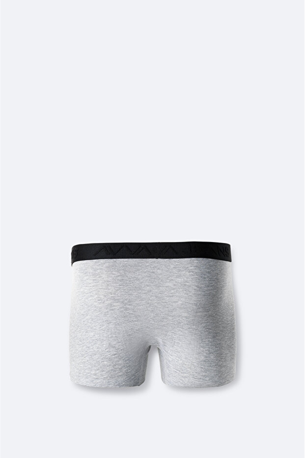 Erkek Gri Basic Pamuklu Tekli Regular Fit Boxer B009510 - 2
